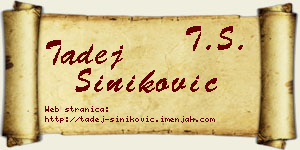 Tadej Šiniković vizit kartica